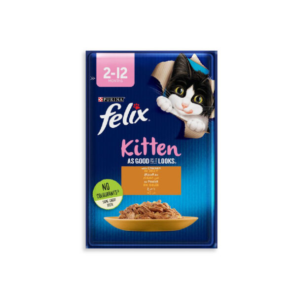 PURINA FELIX As Good as it Looks with Chicken in Jelly Wet Junior Cat Food Pouch 85g
