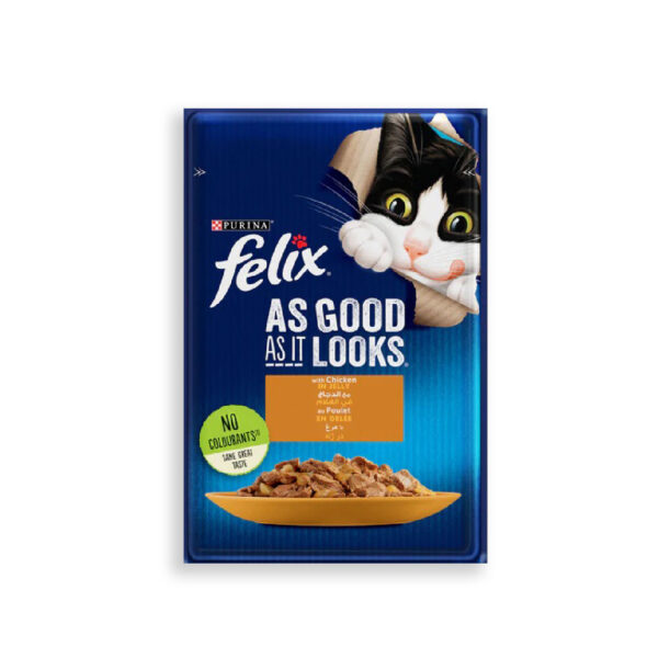 PURINA FELIX As Good as it Looks With Chicken in Jelly Wet Cat Food Pouch 85g