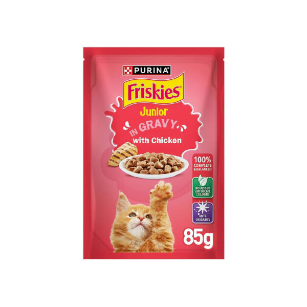 Purina Friskies Kitten Chicken Chunks in Gravy Wet Cat Food Pouch 85g
