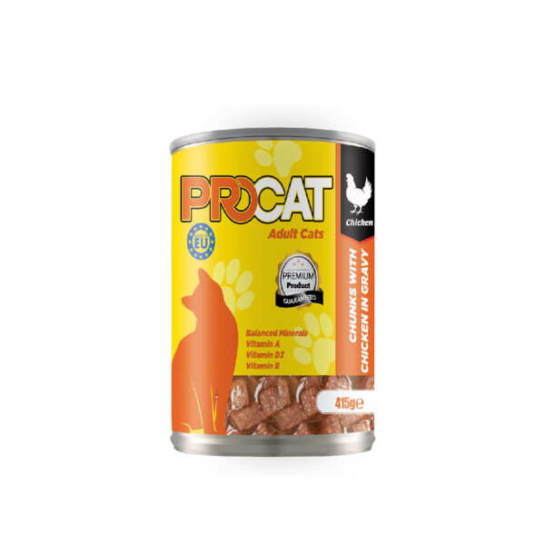Procat Wet Food For Adult in Chunks in Gravy with Chicken 415G