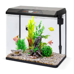 Fish Aquarium, Complete Beginner Glass Fish Tanks Set with LED Lighting